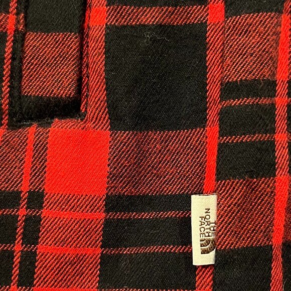 North Face Flannel Fleece Campfire Shacket, Red Black Plaid, L - Picture 7 of 11